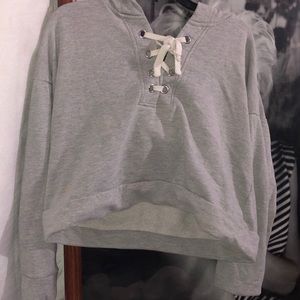 Forever 21 grey cropped hoodie
